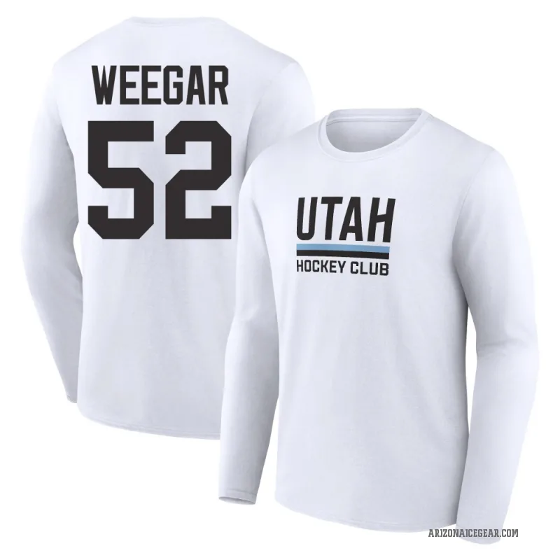 MacKenzie Weegar Youth White Utah Mammoth Secondary Long Sleeve T-Shirt