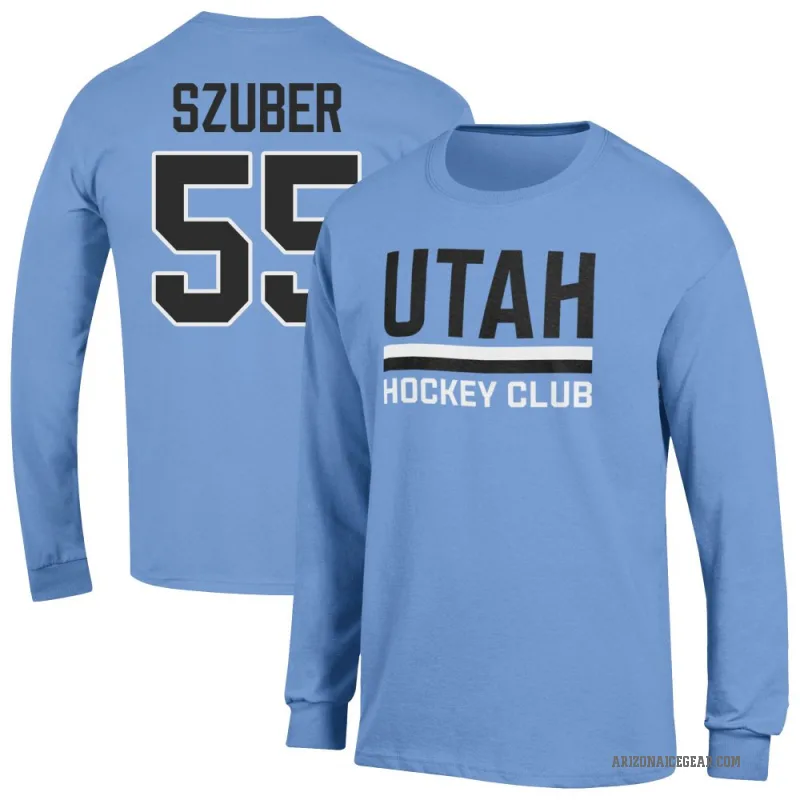 Maksymilian Szuber Men's Blue Utah Mammoth Long Sleeve T-Shirt