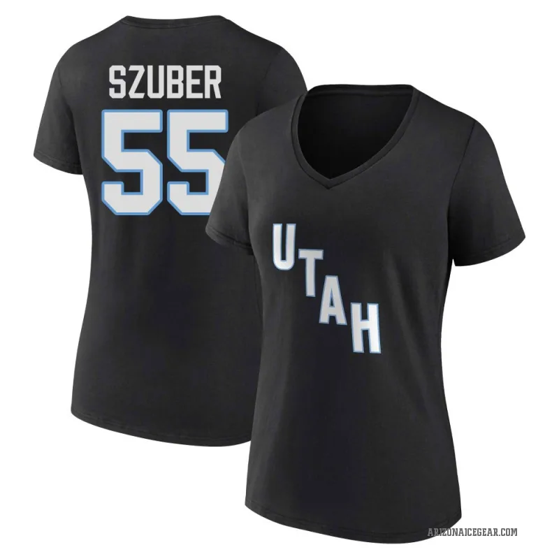 Maksymilian Szuber Women's Black Utah Mammoth Stack T-Shirt