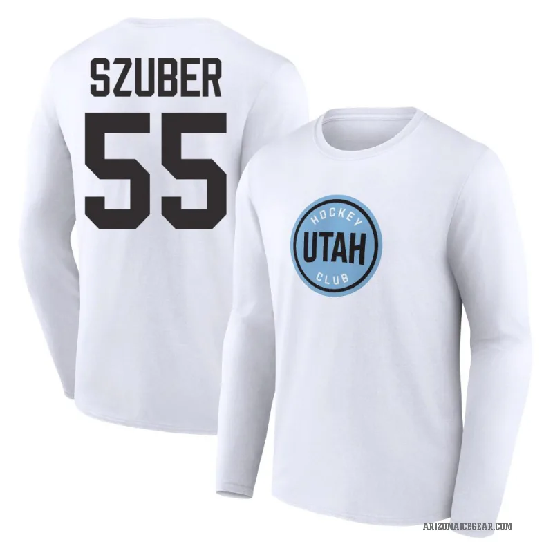 Maksymilian Szuber Youth White Utah Mammoth Long Sleeve T-Shirt