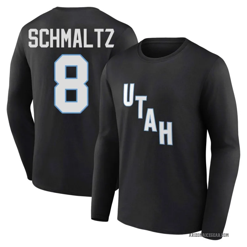 Nick Schmaltz Men's Black Utah Hockey Club Stack Long Sleeve T-Shirt