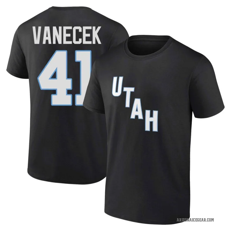 Vitek Vanecek Men's Black Utah Mammoth Stack T-Shirt