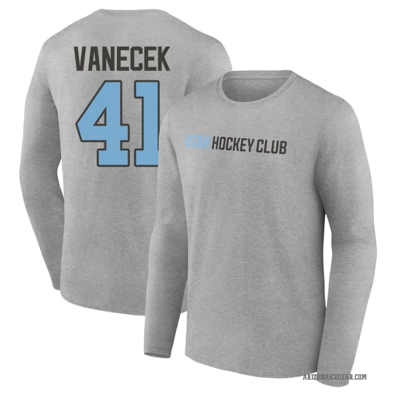 Vitek Vanecek Youth Gray Utah Mammoth Heather Secondary Long Sleeve T-Shirt