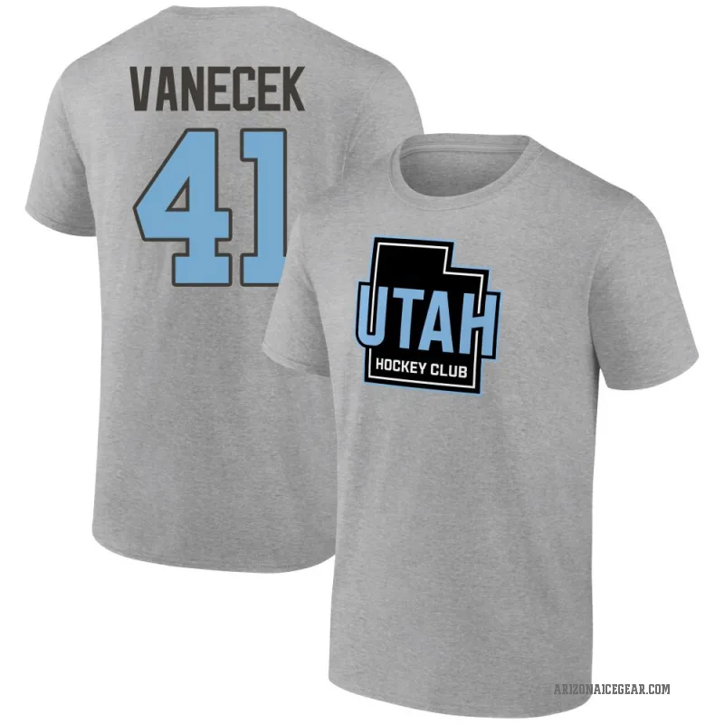Vitek Vanecek Youth Gray Utah Mammoth Heather Tertiary T-Shirt